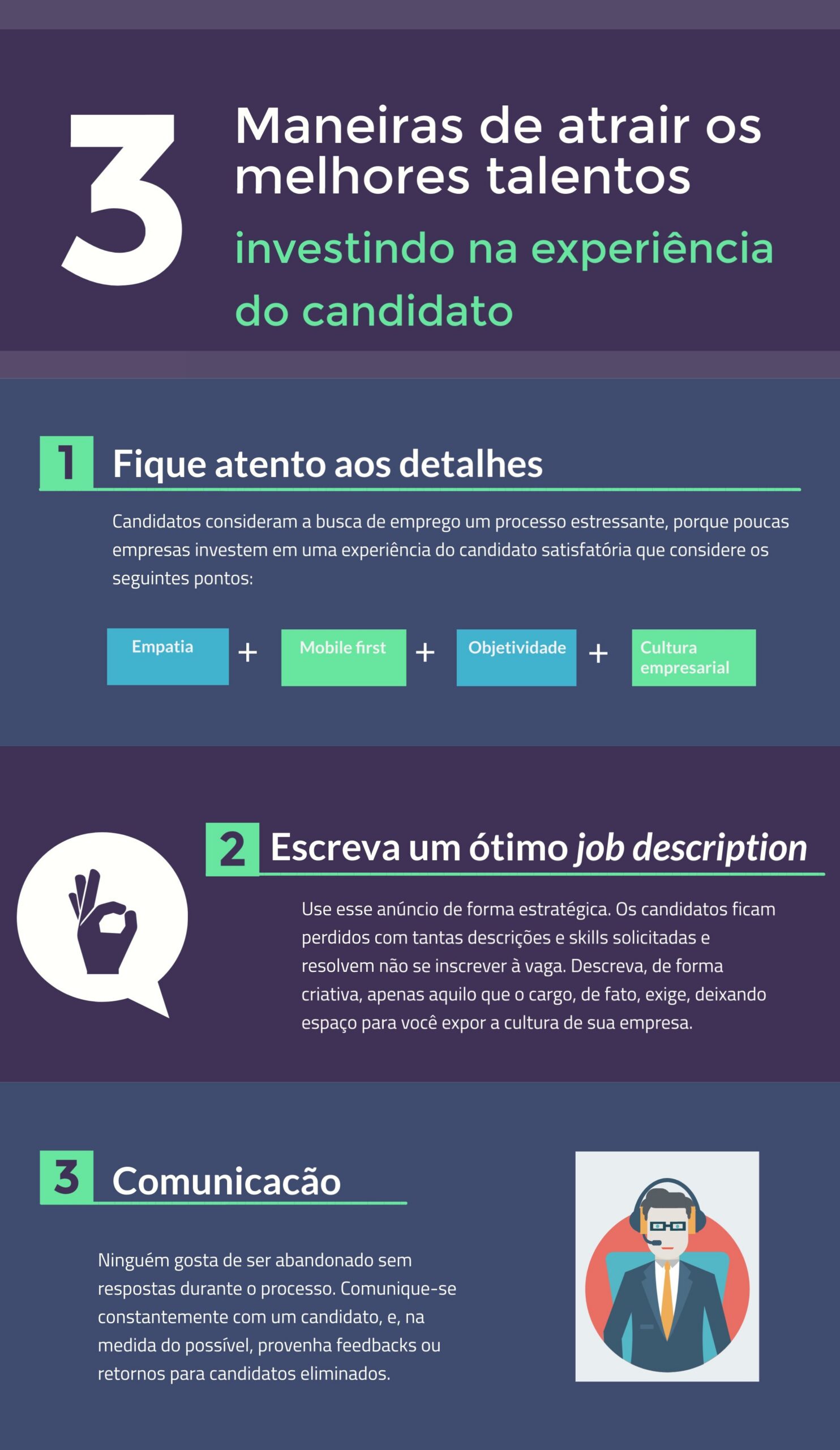 Infográfico descreve três maneiras de atrair os melhores talentos investindo na experiência do candidato
