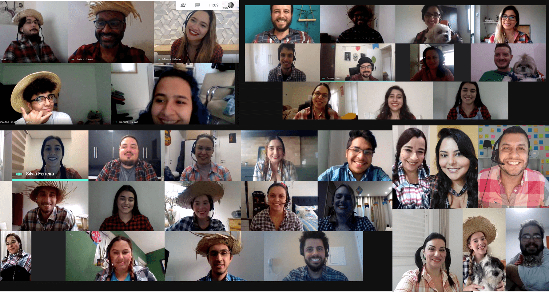 Colaboradores da VAGAS.com em festa junina online.